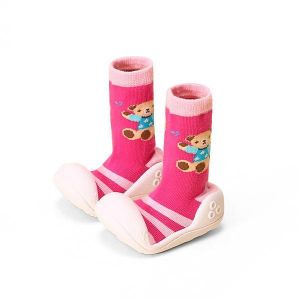 Baby Unisex Cartoon Soft Rubber Sole Sock Shoes Toddlers Prewalker Shoes