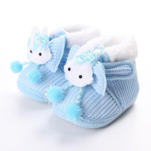 Toddler Baby Rabbit Shoes Cotton Flanging Leopard Velvet Boots