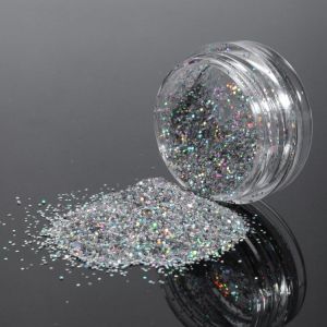 Silver Glitter Loose Nail Decoration Powder Eye Shadow Pigment Sparkly Makeup 0.4mm 3g