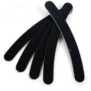 Black Nail Art Buffer Files Crescent Sandpaper Grit