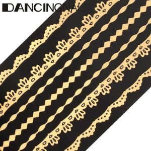 Water Transfer Gold Silver Strip Leopard Print Nail Art Sticker Decal Decoration