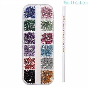 3D Round Glitter Rhinestone Bead  Wax Picker Pencil Diamant Gems Manicure Nail Art Tool