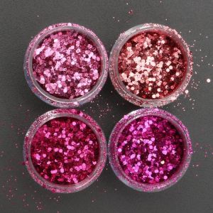 Super Shining Mixed Glitter Powder Sequins Nail Decoration Dust Rose Red Mermaid Effect Manicure Orn