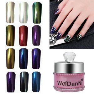 1pc Magic Mirror Chrome Effect Powder Metallic Nail Art Additive Pigment Charming