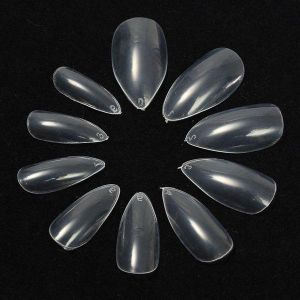 shopping ציפורניים 600pcs Almond Oval Shape Stiletto Pointy Full False Nail Art Tips Claw Acrylic Gel Polish