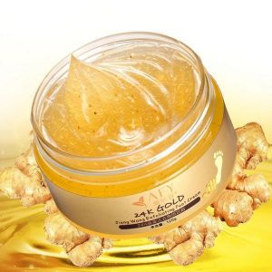 AFY 24K Essence Gold Ginger Exfoliate Foot Cream Feet Hard Dead Skin Remover Mask