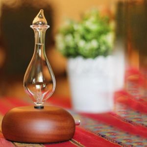 Wood &amp; Glass Pure Essential Oils Diffuser Aromatherapy Machine Air Nebulizer Adjustable