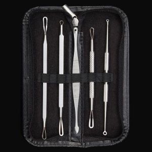 5Pcs Multipurpose Blackhead Acne Comedone Extractor Remover Stainless Steel Tool Set Kit