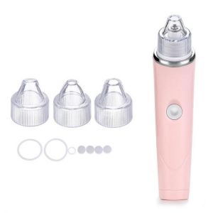 Electric Vacuum Blackhead Acne Remover Nose Pore Dermabrasion Cleaner Face Tightening with 3 Replaceable Suction Heads
