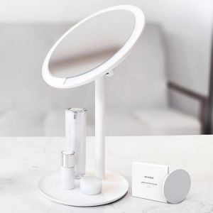 AMIRO HD Daylight Rechargeable Adjustable Makeup Mirror 60 Degree Rotating Countertop Cosmetic Mirrors