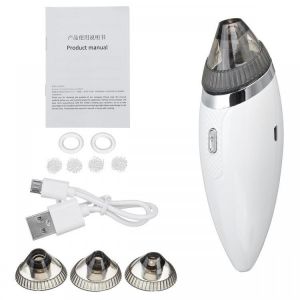 Electric Blackhead Remover 2 Levels Rechargeable Pore Strong Vacuum Suction Face Skin Care Cleaner with 4 Tips