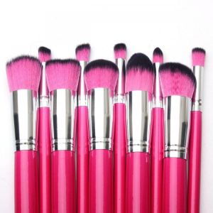 shopping איפור 10pcs Rose Red Cosmetic Makeup Blush Powder Eye Shadow Foundation Brushes