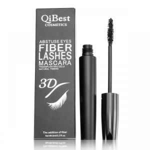 2Pcs QiBest Waterproof Eye Mascara 3D Fiber Curling Lash Makeup Eyelash Set