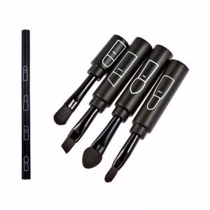 shopping איפור 4 In 1 Black Eye Makeup Brushes Kit Eyebrow Lip Shaving Sponge Eyeshadow Brush Cosmetic Tool