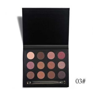 HUAMIANLI 12 Colors Matte Eyeshadow Palette Set Kit Glitter Shimmer Cosmetic Portable Eye Makeup