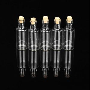 5Pcs Mini Empty Tiny Clear Essential oil Bottle Wishing Message Glass Bottles Jars Container Crafts
