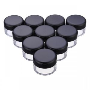 LuckyFine 10pcs Transparent Empty Eye Cream Jar Cosmetic Plastic Bottle Travel Makeup Container