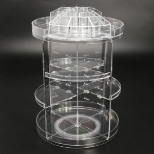 3 Tier Acrylic Cosmetic Makeup Jewelry 360&deg; Rotating Storage Organizer Case