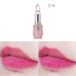 Temperature Change Color Flower Jelly Lipstick Waterproof Transparent Lips Balm Long Lasting