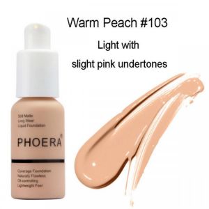 PHOERA Coverage Concealer Liquid Foundation Longlasting Cosmetic Moisturizing