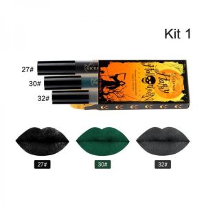 shopping איפור NICEFACE Halloween Matte Lipstick Liquid Lip Gloss Kit Suit Retro Pumpkin Nude Makeup