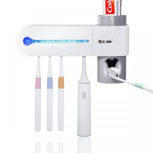 Meco Multi-Toothbrush Sterilizer UV Sterilizer Toothbrush Holder Cleaner &amp; Automatic Toothpaste Dispenser