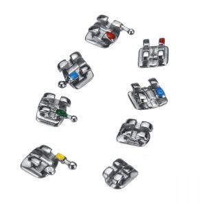 200Pcs / 10Packs Mini Metal Dental Orthodontic Brackets Mini 345 Hooks 022" Slot Tools