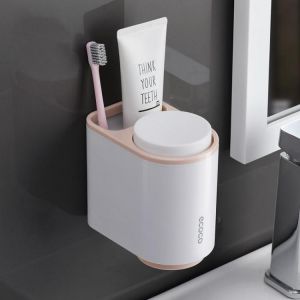 Magnetic Suction Mouthwash Cup Double Wash Cup Non-trace Wall Toothbrush Holder