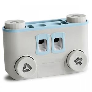 Toothbrush Holder No Drill Wall Mount Storage Shelf Rack Bathroom Toothpaste Dispenser