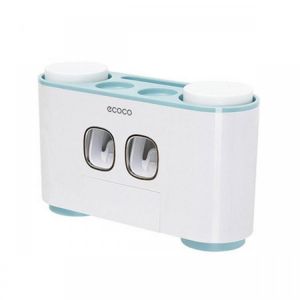 Handfree Toothbrush Holder Automatic Toothpaste Dispenser Set 5 Holder 4 Cups