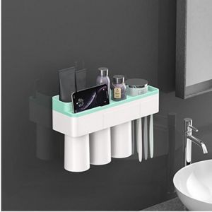 Magnetic Toothbrush Holder Bath Wall Mounted Toothpaste Caddy Stand Organizer