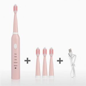 5 Modes Sonic Rechargeable Waterproof Electric Toothbrush +4 Brush Heads