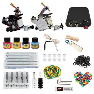 8-10V Professional 2 Tattoo Machine Tools Kit Equipment Power Supply