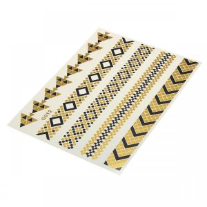 15*11.5cm Non-toxic Temporary Metallic Tattoo Stickers Portable Flash Tattoos Flash Inspired Sheet