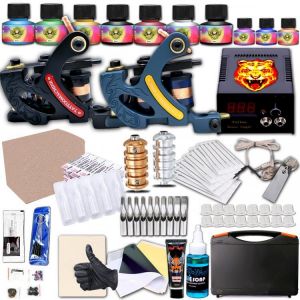 shopping קעקועים Tattoo Machine Kit  2 Top Tattoo Machine 110V Power Supply Needle Body Art Tools