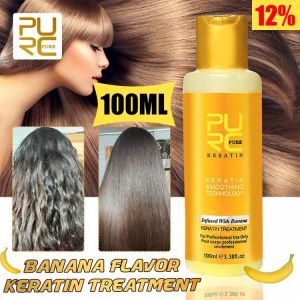 shopping שיער ואביזרים PURC 12% Banana Flavor Keratin Treatment Straightening Hair Conditioner Repair Damage 100ml