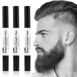 3Pcs Men Beard Growth Pen Facial Whiskers Moustache Sideburns Eyebrow Enhancer Grow Pen