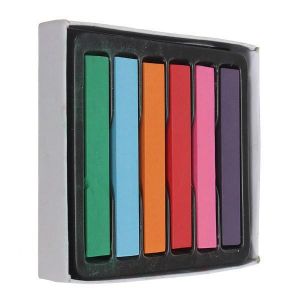 6pcs Non-toxic Temporary Pastel Square Hair Chalk High Quality