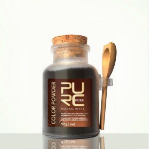 PURC Hair Color Powder Black Organic Herbal Hair Dyes Coloring Permanently 50ML