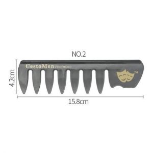 Retro Men's Head Comb Big Back Shape Comb Wide Tooth Head Insert Comb Fork Hair Scissors Tool