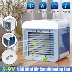 shopping מודדי לחץ דם וחום 5-9V USB Mini Air Conditioning Fan Humidifier Home Cleaner Portable Fan