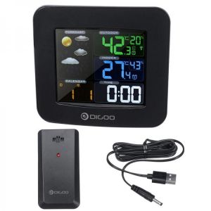 Wireless Weather Station Thermometer HD Screen Digital Humidity Temperature Clock+Sensor