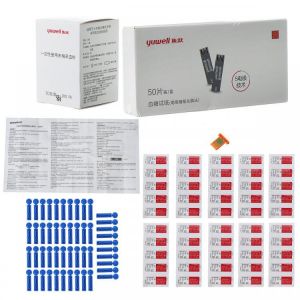 50pcs Blood Glucose Strip Compatible with Yuwell Blood Glucose Meter 710/ 720/ 730/ 740/ 760/ 770/ 510 mmol/l