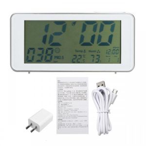 Electronic PM2.5 Detector Air Quality Tester Monitor Clock Timer USB Chargeable