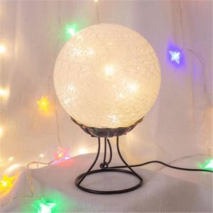 shopping מודדי לחץ דם וחום LED Linen Rattan Ball Desk Lamp USB Creative Romantic Night Light with Switch Button