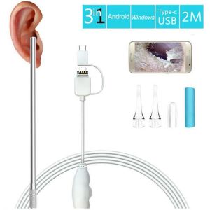 shopping מוצרי בריאות 3-in-1 USB&amp;Android&amp;Type-c Ear Cleaning Endo-scope HD Visual Ear Spoon Multifunctional Earpick With Camera Ear Heal