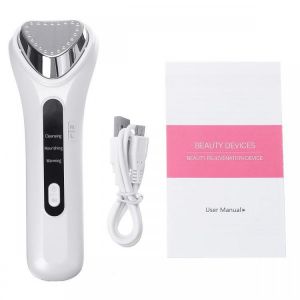 Ultrasonic Electric Facial Body Cleaner Massager Sonic Ion Vibration Clean Moisturize Wrinkle Removal Anti-aging Warm Hot Therapy 