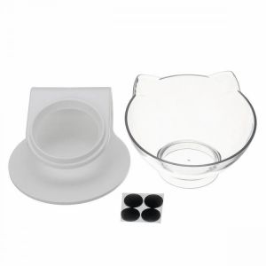 1/2 PCS Bowl Oblique Mouth Double Bowl Drinking Food Bowl Neck-protection Pet Bowl