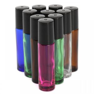 shopping מוצרי בריאות 10Pcs 10ml Empty Frosted Roll On Glass Bottles Roller Ball For Perfume Essential Oils