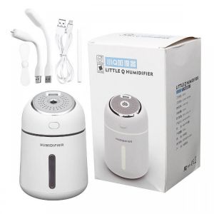 shopping מוצרי בריאות 4 In 1 330ML Ultrasonic Air Humidifier USB Fan LED Light Cool Mist Aroma Oil Diffuser